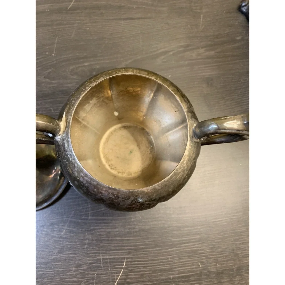 Vintage Sheridan Silver On Copper Sugar Bowl